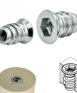 Einschraubmutter M6 x 14 mm – verzinkter Stahl, mit Bund – 10/50/100 Stück