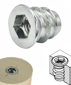 Einschraubmutter M6 x 10 mm – verzinkter Stahl, mit Bund – 10/50/100 Stück