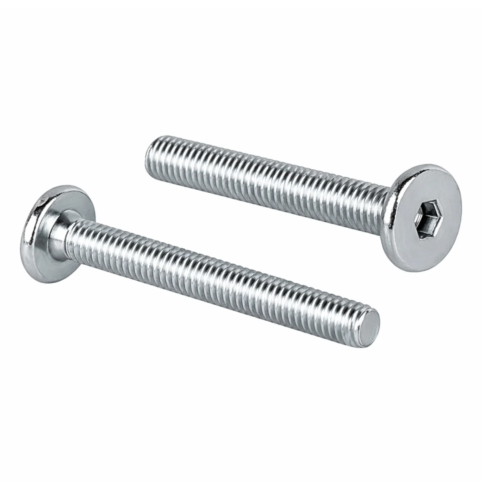 Flachkopfschrauben M6 x 50 mm mit Innensechskant, silber verzinkt – Bild 2