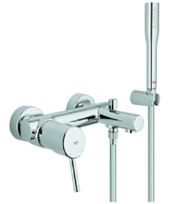 Grohe Concetto Einhand-Wannenbatterie Wandmont.m. Euphoria Brauseset chrom