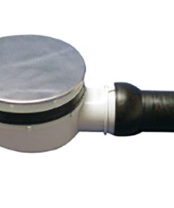 HL521 BTsifon flach DN40 mit Kugelgelenk Ablauf d 90mm, Edelstahlabdeckung