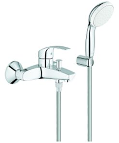 Grohe EH-Wannenbatterie Eurosmart 33302 mit Wandhalterset chrom