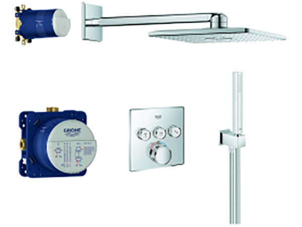 Grohe UP-Duschsys. Grohtherm SmartControl, eckige Form, chrom – Bild 2