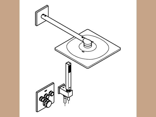 Grohe UP-Duschsys. Grohtherm SmartControl, eckige Form, chrom – Bild 3