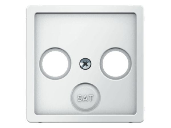 Zentralstück für Antennen-Steckdose 2- u nd 3Loch Q.1/Q.3 polarweiß, samt