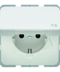 Steckdose SCHUKO mit Klappdeckel wg Up I P44 polarweiß glänzend