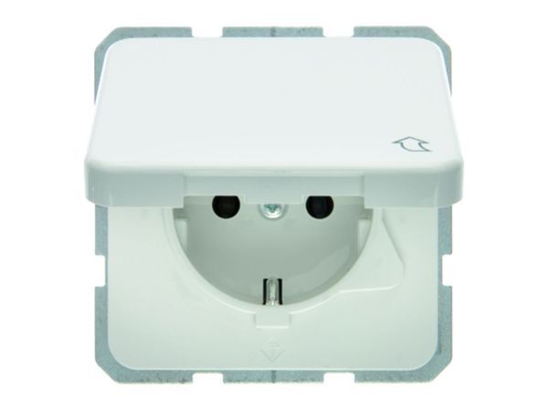 Steckdose SCHUKO mit Klappdeckel wg Up I P44 polarweiß glänzend – Bild 2
