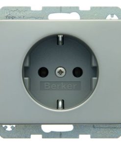 Steckdose Schuko K.5, Edelstahl, Metall mattiert