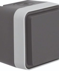 Steckdose SCHUKO mit Klappdeckel AP W.1 grau