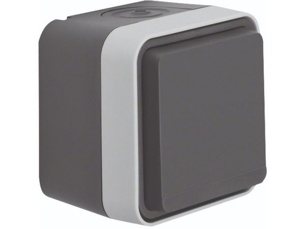 Steckdose SCHUKO mit Klappdeckel AP W.1 grau – Bild 2