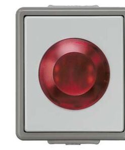 Lichtsignal m.roter Kalotte u.Glimmlampe DELTA fläche IP44 AP dunkelgrau/hellgrau