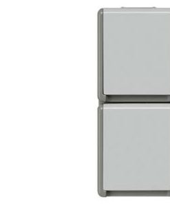 Schuko-Steckdose 2-fach senkrecht DELTA fläche IP44 AP dunkelgrau/hellgrau