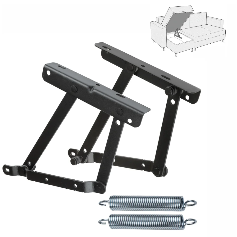 Springaufbeschlag 300N für Bettkasten – 1 Paar Hebebeschlag mit Feder für Liegen & Betten