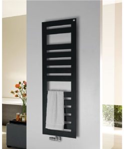 Zehnder Metropolitan Spa Badheizkörper für Warmwasserbetrieb Mittelanschluss schwarz