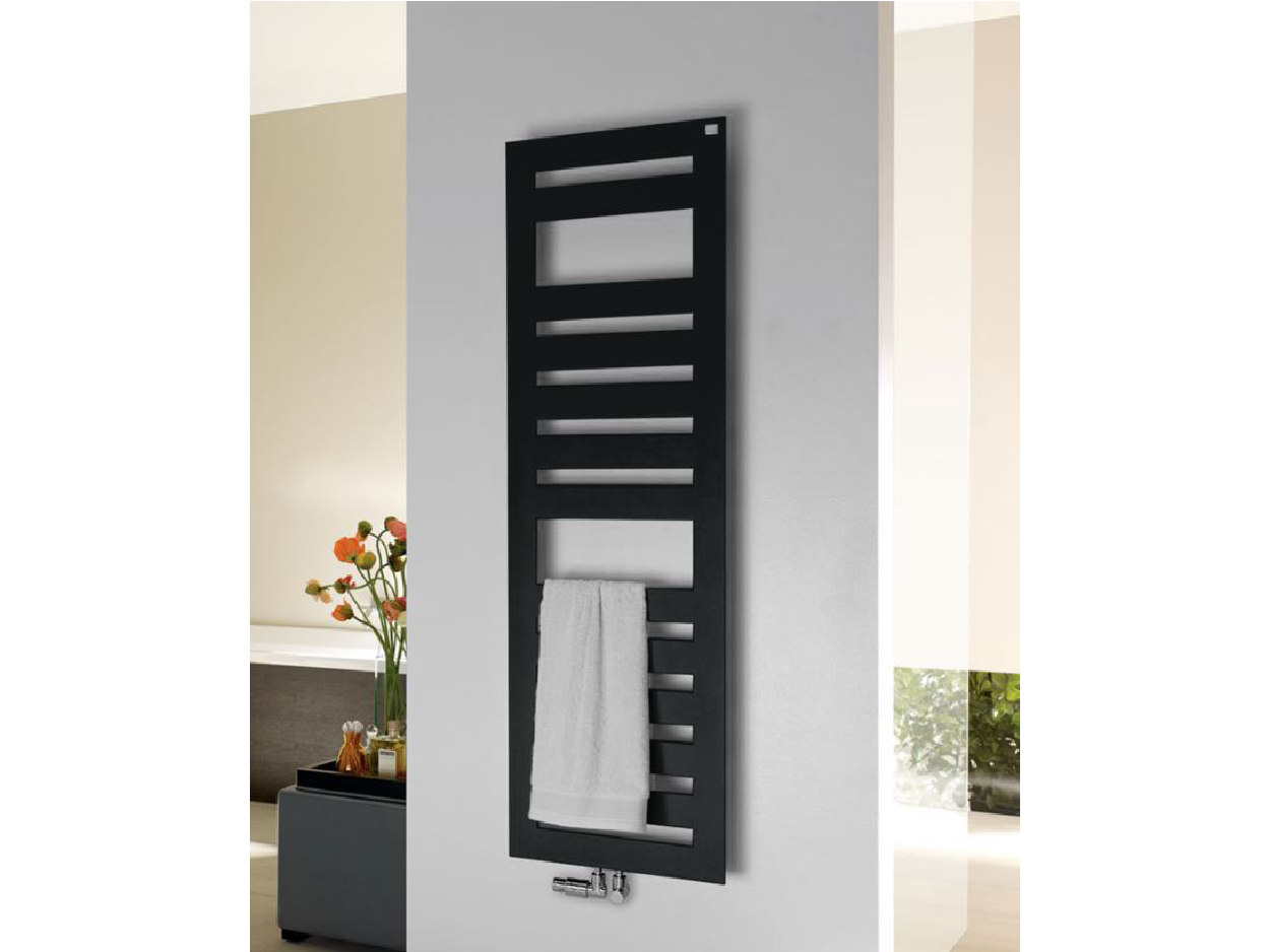 Zehnder Metropolitan Spa Badheizkörper für Warmwasserbetrieb Mittelanschluss schwarz – Bild 2