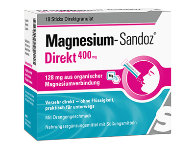 Magnesium Sandoz Direkt 400 mg Sticks – 18 Stück – Bild 2