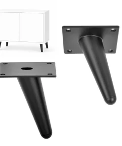 Metallfüße 10 cm schwarz matt – schräge Möbelfüße aus Stahl