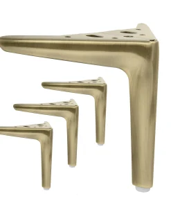 Möbelfuße Stahl gebürstetes Messing (Brushed Brass) hochwertiger Qualität Höhe 18 cm