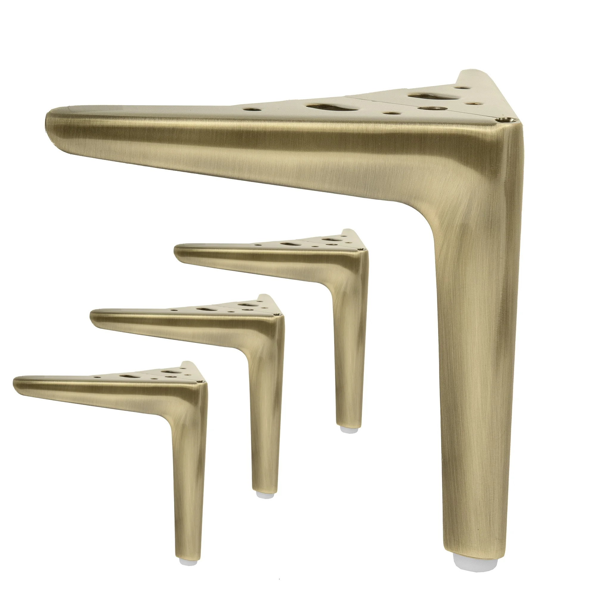 Möbelfuße Stahl gebürstetes Messing (Brushed Brass) hochwertiger Qualität Höhe 18 cm – Bild 2