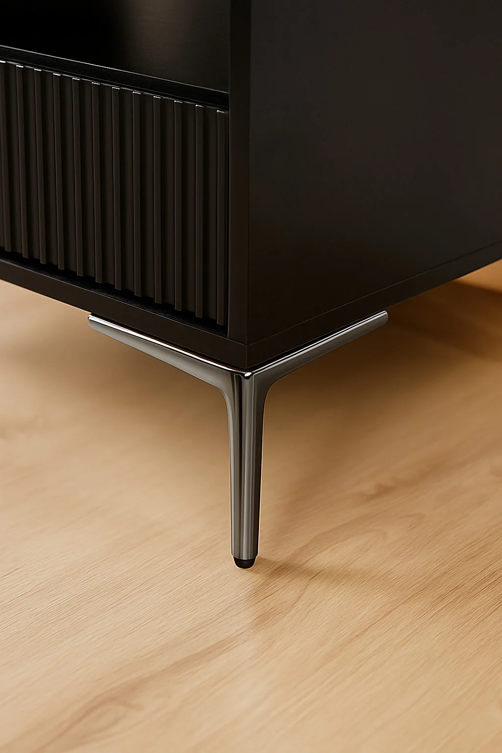 Möbelfuß Schwarzchrom glänzend aus Stahl – Höhe 12 cm – Bild 5