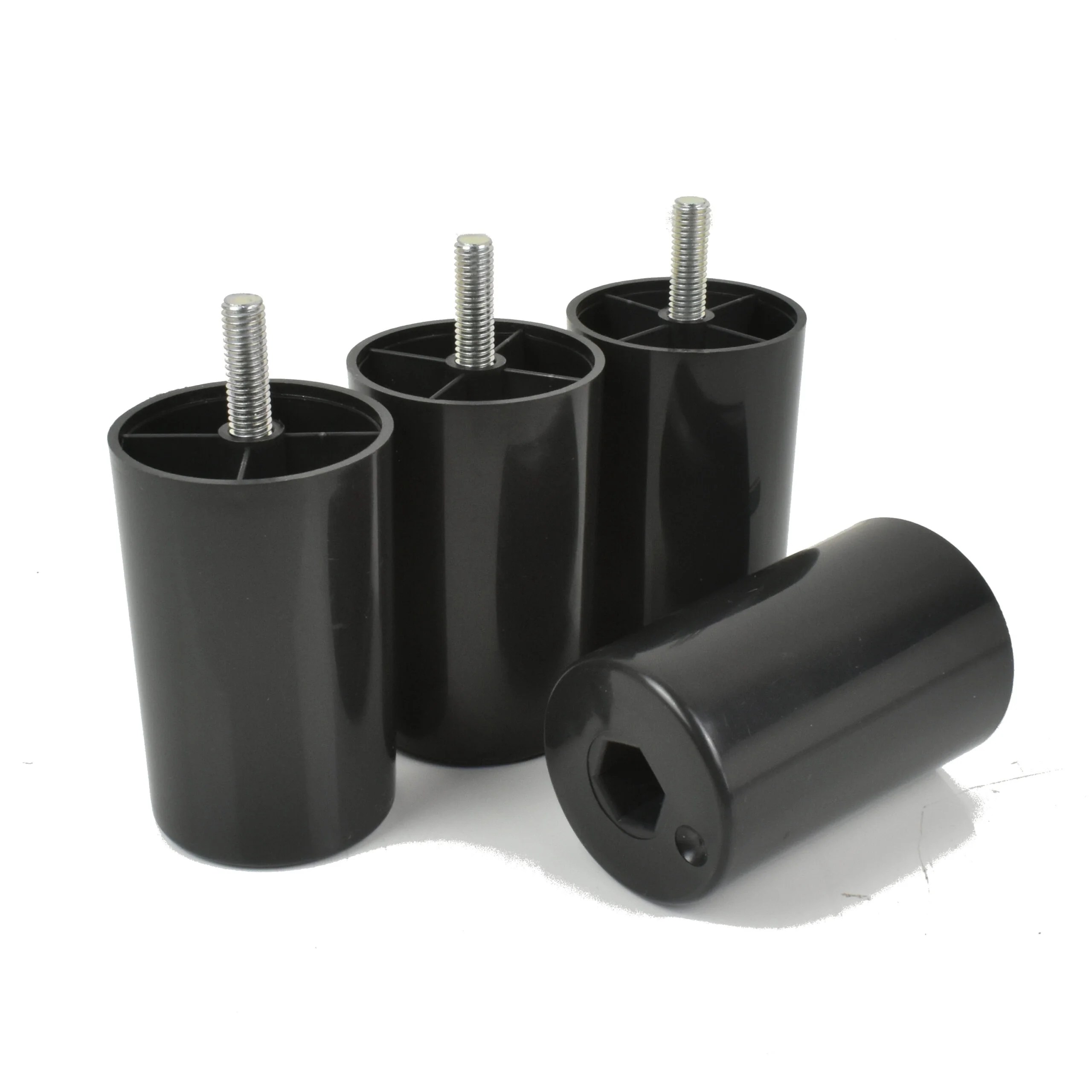 Möbelfüße rund Höhe 80 mm – Schwarz mit M8 Gewinde – Bild 7