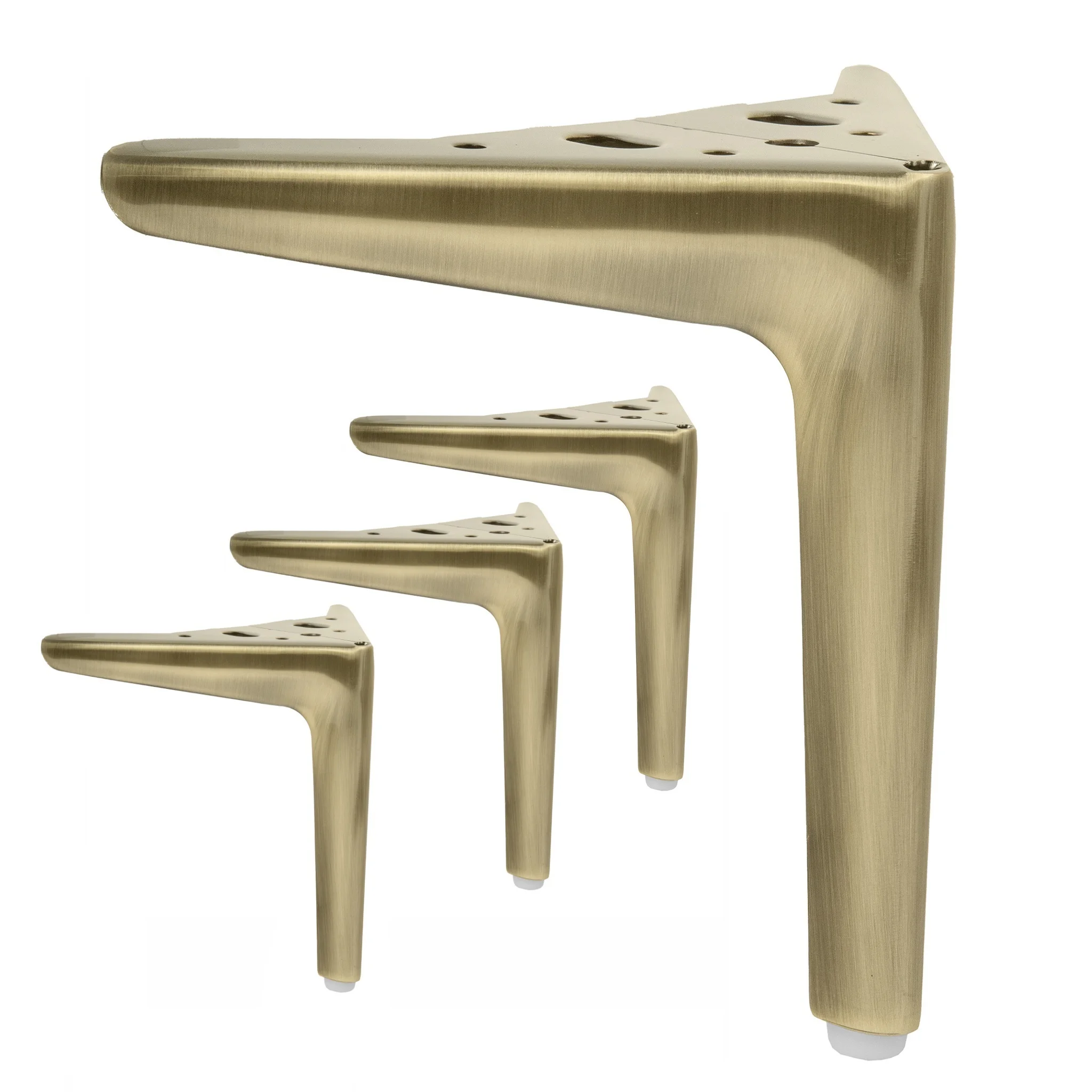 Möbelfuße Stahl gebürstetes Messing (Brushed Brass) hochwertiger Qualität Höhe 18 cm – Bild 9