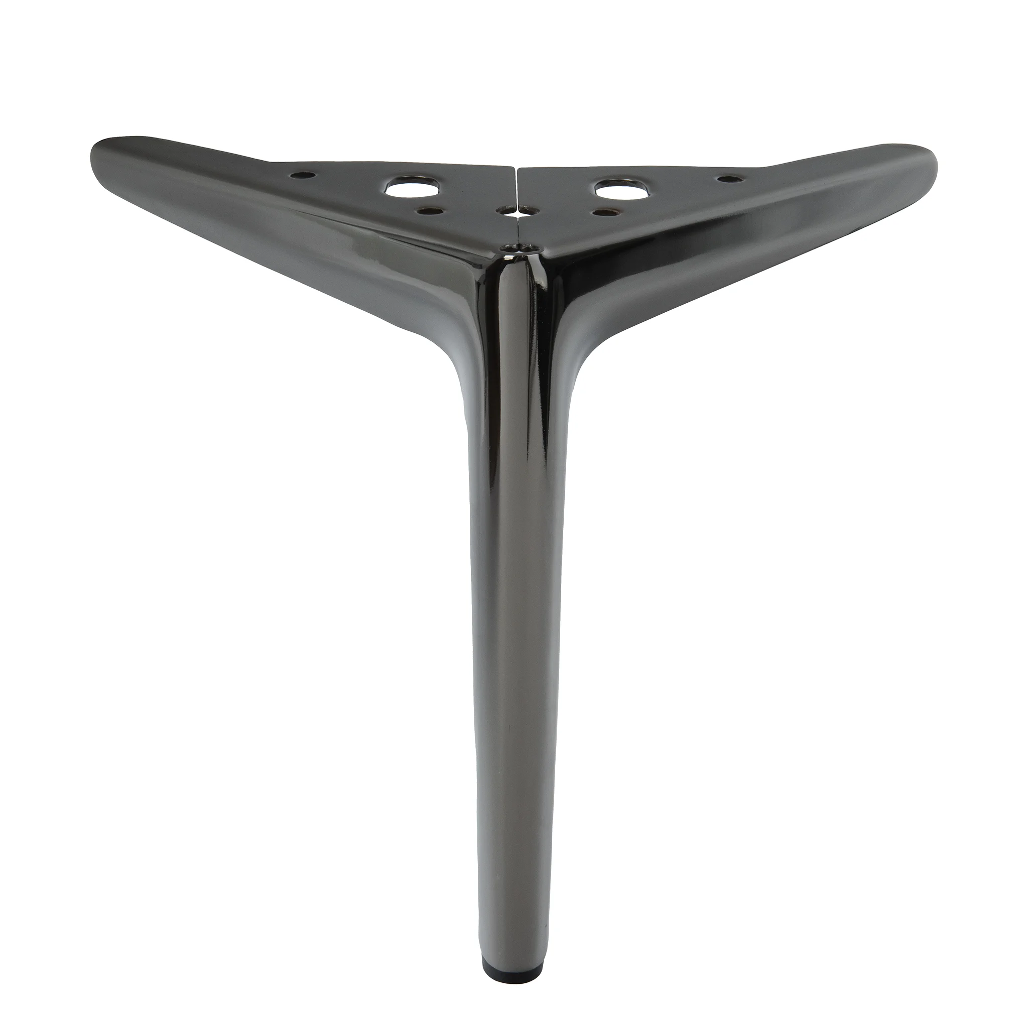 Möbelfuß Schwarzchrom glänzend aus Stahl – Höhe 12 cm – Bild 3