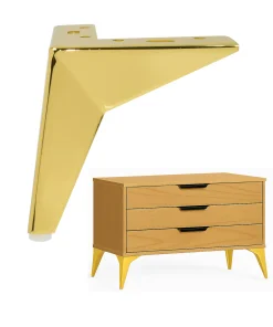 Möbelfüße aus Metall H 135 mm schräg Gold