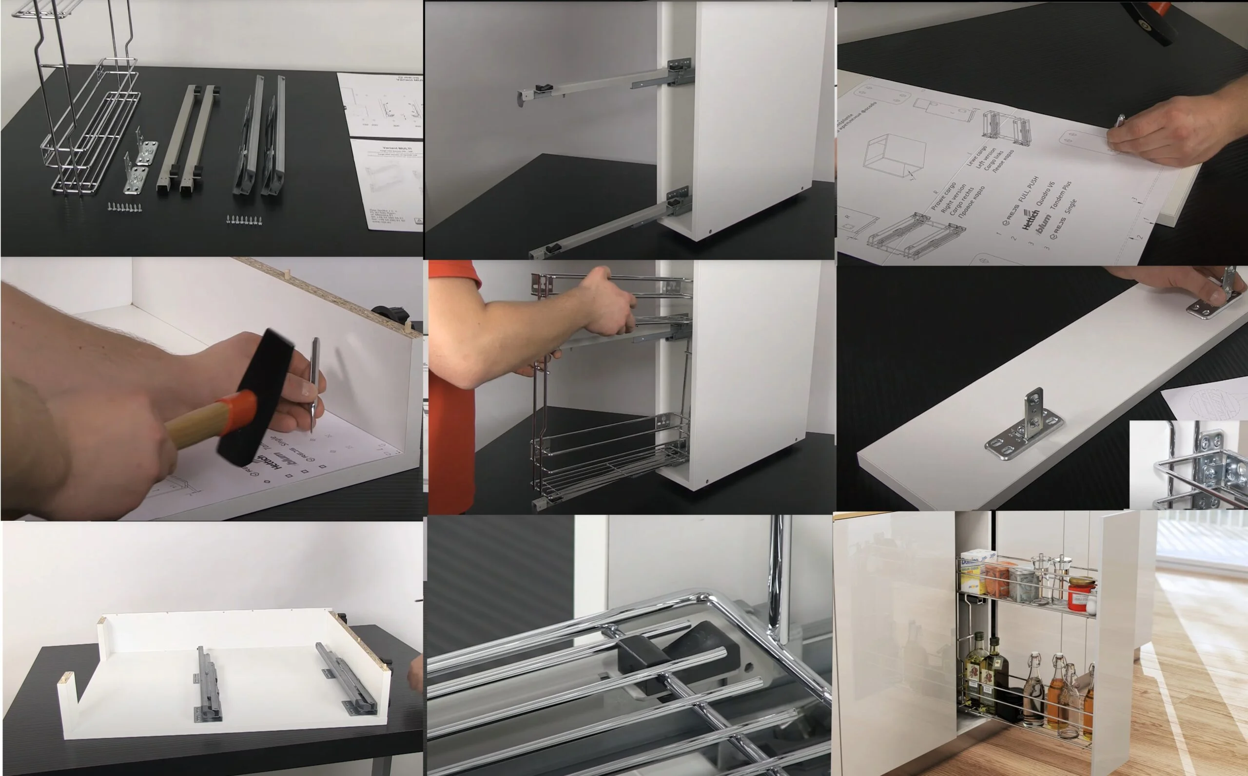 Unterschrankauszug 15 cm Soft-Close – 2 Etagen, Chrom, montage rechts | Prima Online – Bild 7