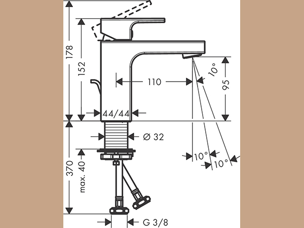 HG Waschtischmischer 100 Vernis Shape chrom – Bild 3