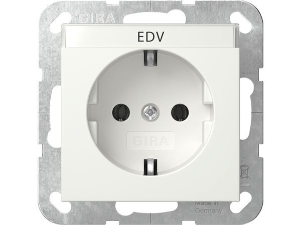 SCHUKO-Steckdose 16 A 250 V~ mit Beschriftungsfeld System 55 Reinweiß glänzend – Bild 2