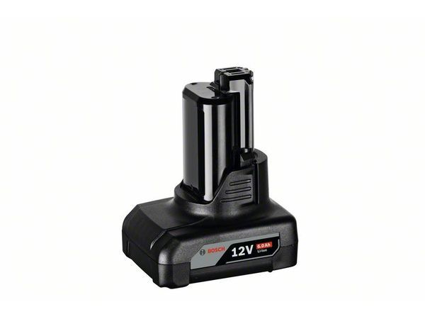 Akkupack GBA 12V 6.0Ah, Der Akku GBA 12V 6.0Ah Professional aus der 12-Volt-Klasse von Bosch wurde für eine maximale Laufzeit konzipiert. Seine extrem hohe Akkukapazität ermöglicht eine um bis zu 300 % längere Laufzeit als beim 12V 2.0Ah Professional, und durch seine Kompaktheit eignet er sich ideal für 12-Volt-Anwendungen, die ultimative Leistung erfordern. Kompatibel mit allen Bosch Professional 12-Volt-Werkzeugen und -Ladegeräten (Professional 12V System). Der GBA 12V 6.0Ah Professional ist ein Lithium-Ionen-Akku. Karton; 1 x Akku GBA 12V 6.0Ah (1 600 A00 X7H) – Bild 2