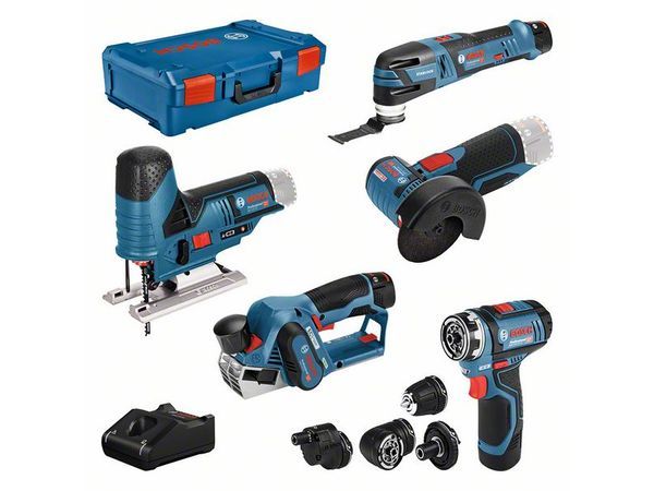 5er Werkzeug-Set 12V: GSR + GOP + GHO + GWS + GST + 3x GBA + GAL + XL-BOXX – Bild 2