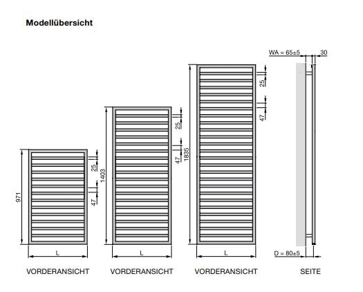 Zehnder Quaro Handtuchwärmer elektrisch 140,3 x 60 cm schwarz – Bild 3