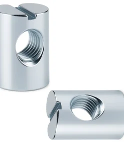 Quermutter M6 10×16 mm – Zylindermutter verzinkt, symmetrisch mit Schlitz