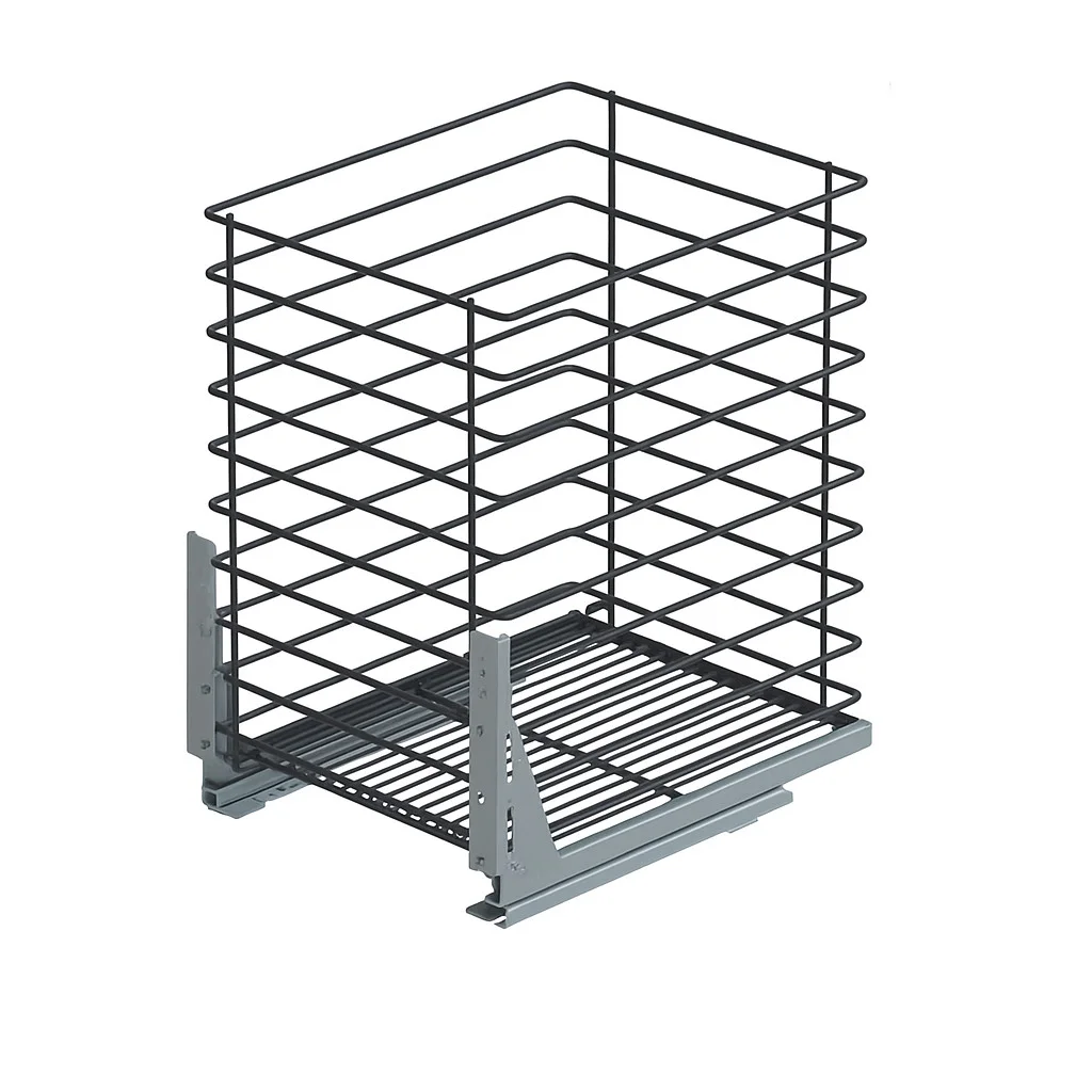 Unterschrankauszug Bodenmontage 1 Etage – 300/400/500/600 mm – Soft-Close Anthrazit – Bild 2