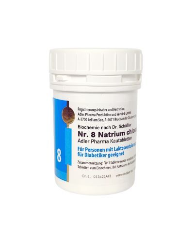 Schüßler Salz Kautabletten Adler Pharma Nr. 8 Natrium chloratum D6 (Salz des Flüssigkeitshaushalts) – 100 g – Bild 2