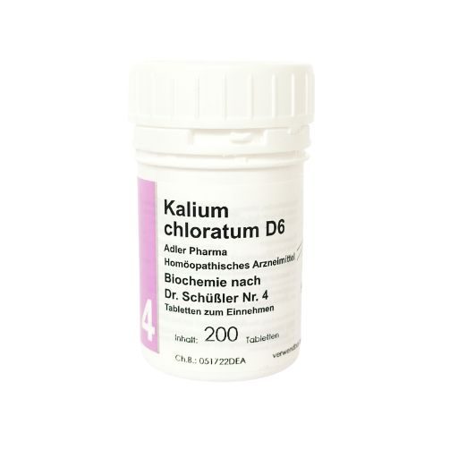 Schüßler Salz Adler Pharma Nr. 4 Kalium chloratum D6 (Salz der Schleimhäute und Drüsen) – 200 Stück – Bild 2