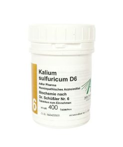 Schüßler Salz Adler Pharma Nr. 6 Kalium sulfuricum D6 (Salz des Zellstoffwechsels und der Pigmentierung) – 400 Stück
