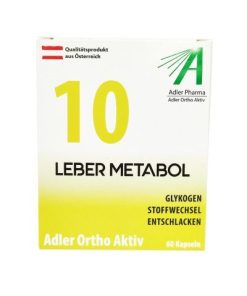 Leber Metabol Nr.10 Adler Pharma Ortho Aktiv Kapseln (Glykogen, Stoffwechsel, Entschlacken) – 60 Stück
