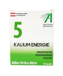 Kalium Energie Nr.5 Adler Pharma Ortho Aktiv Kapseln (Konzentration, Nervennahrung, Vitalität) – 60 Stück