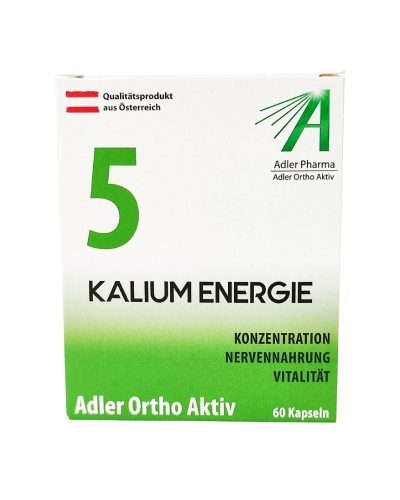 Kalium Energie Nr.5 Adler Pharma Ortho Aktiv Kapseln (Konzentration, Nervennahrung, Vitalität) – 60 Stück