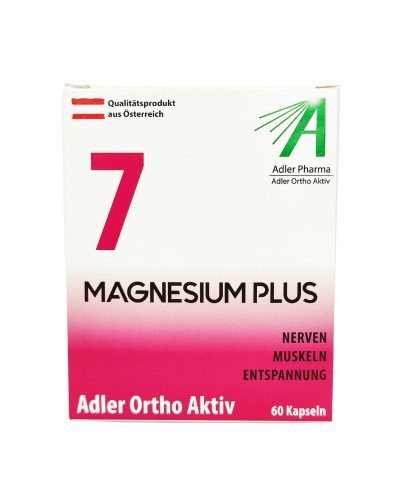 Magnesium Plus Nr.7 Adler Pharma Ortho Aktiv Kapseln (Nerven, Muskeln, Entspannung) – 60 Stück