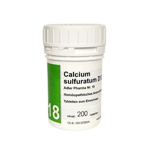 Schüßler Salz Adler Pharma Nr. 18 Calcium sulfuratum D12 (Salz der Tiefenreinigung) – 200 Stück