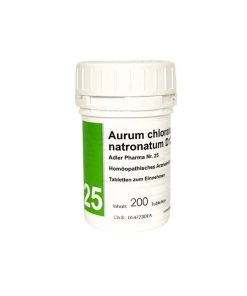 Schüßler Salz Adler Pharma Nr. 25 Aurum chloratum natronatum D12 (Salz des Tag- und Nachtrhythmus) – 200 Stück