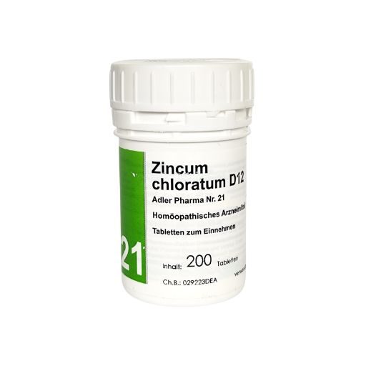 Schüßler Salz Adler Pharma Nr. 21 Zincum chloratum D12 (Salz als Stoffwechselaktivator) – 200 Stück – Bild 2