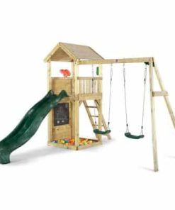 Spielturm mit Doppelschaukel