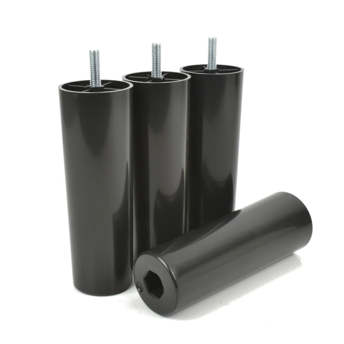 Möbelfüße rund Höhe 150 mm – Schwarz mit M8 Gewinde – Bild 4