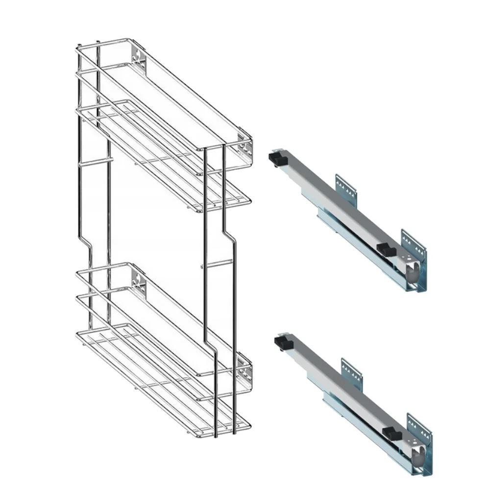 Unterschrankauszug 15 cm Soft-Close – 2 Etagen, Chrom, montage rechts | Prima Online
