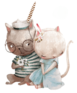 Wandsticker Cats in love